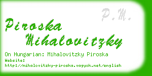 piroska mihalovitzky business card